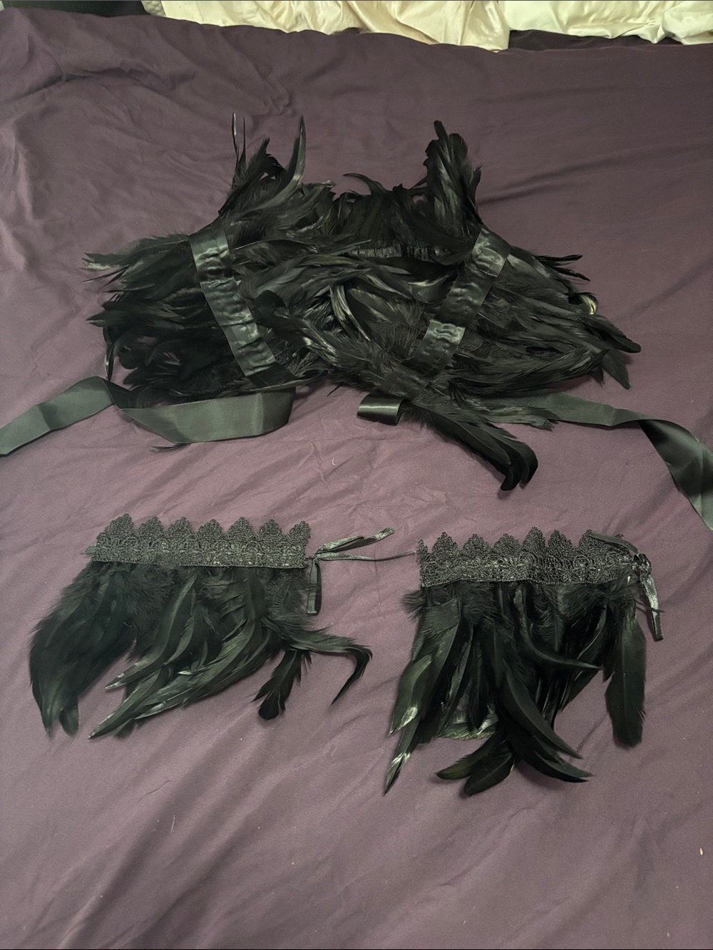 Black Feather Costume Set
